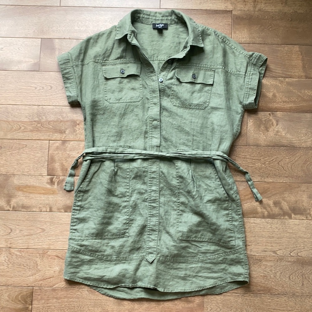Linen shirt dress